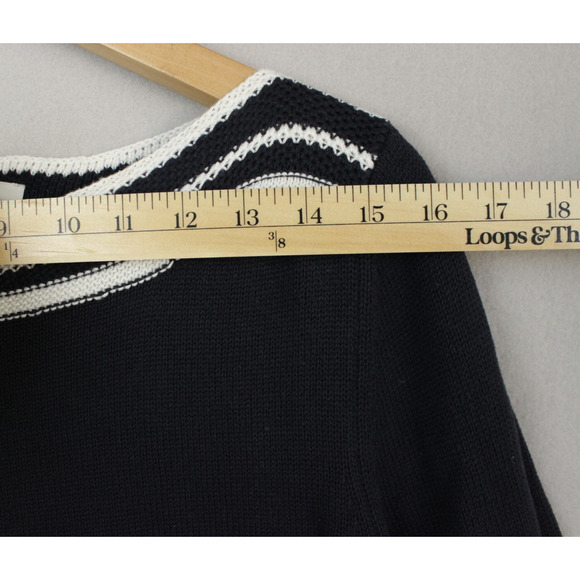 Ann Taylor Loft Medium Pullover Long Sleeve Sweater Navy - Picture 6 of 7